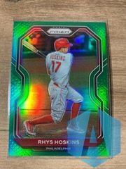 2021 Panini Prizm Baseball Green Prizm Rhys Hoskins Tier II Phillies #167